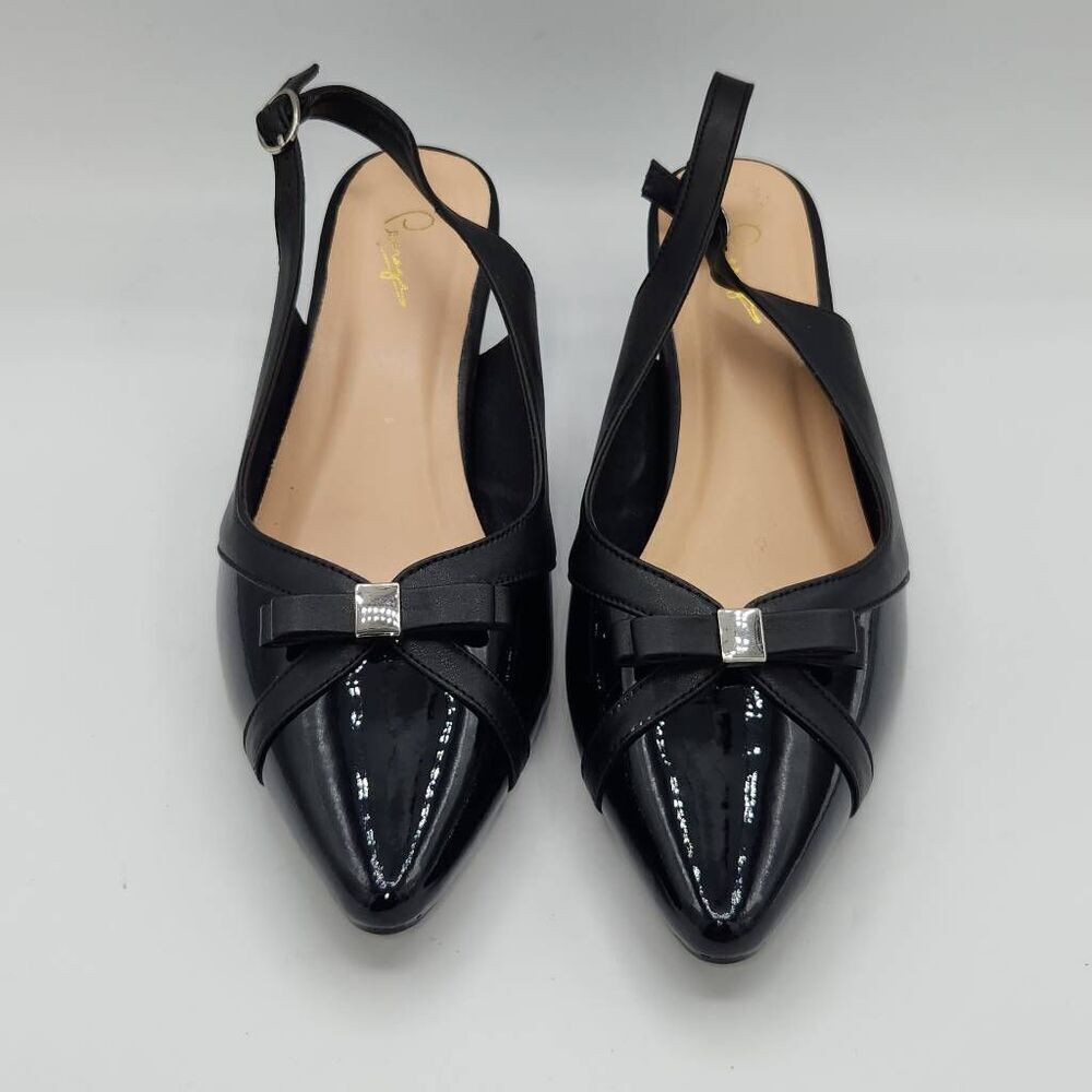 Peerage Sammy 2 Women's Wide Width 8.5 Slingback Low Heel Leather Dress Shoes